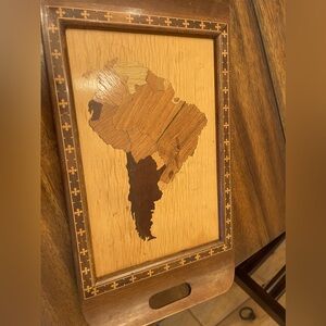 Vintage inlay wood tray